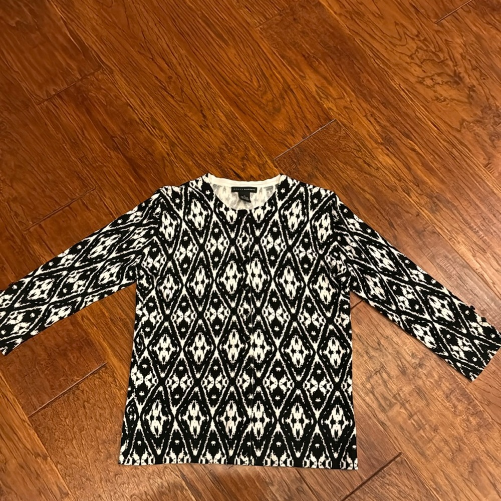 Grace Elements. Black and white cardigan. Women’s size medium